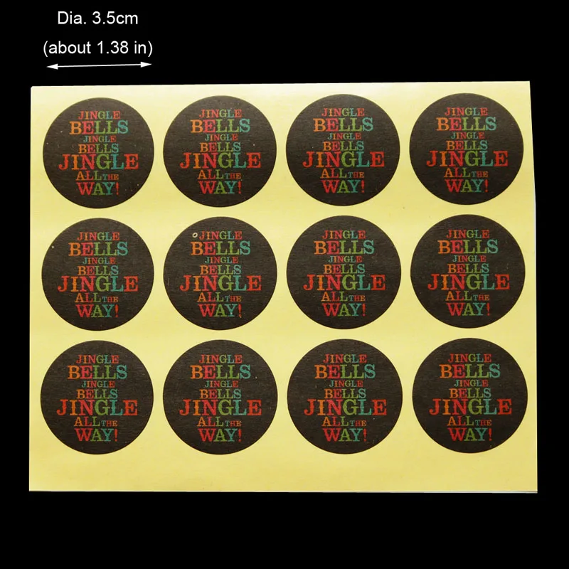 108pcs Jingle Bell 108 шт. Стикеры из крафтовой бумаги с изображением Санта-Клауса рождественские гирлянды Jingle Bell Seal sticker DIY бумажные этикетки Детские Канцелярские принадлежности sticker s - Цвет: 108pcs Jingle Bell