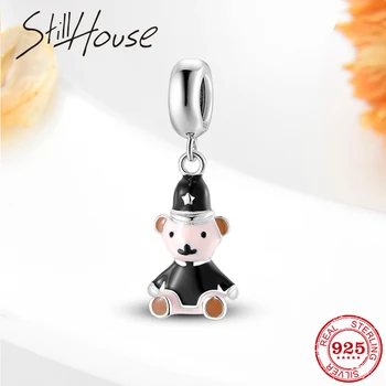 

Hight Quality 925 Sterling Silver Soldier bear beads Pendant FIT Charm women Original Silver 925 Jewelry Fine Beads DIY