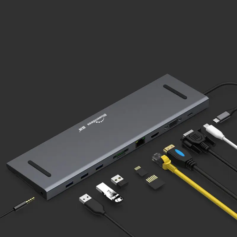 Blueendless type-C 10 в 1 Многофункциональный usb-хаб SD/TF кард-ридер 3,5 мм аудио порт с type-C PD Интерфейс адаптер удлинитель
