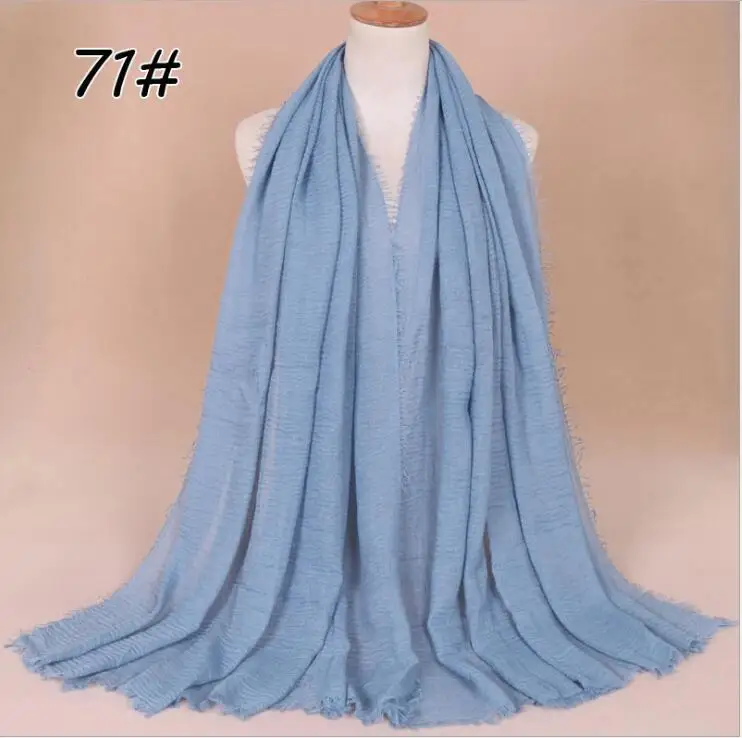 Цена! 190x100 см женский шарф Мусульманский морщинка хиджаб шарф Femme musulman мягкий хлопок платок исламские шали и обертывания