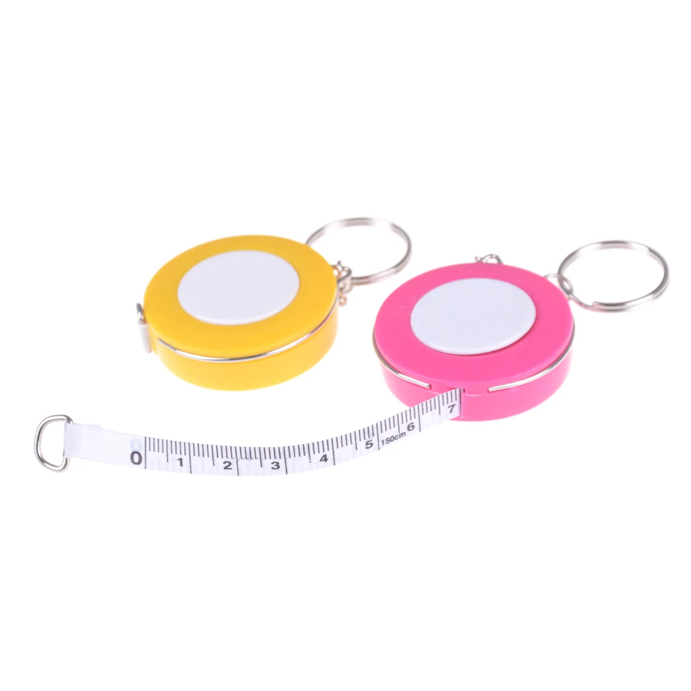 1.5m Tape Measure With Keychain Retractable Ruler Centimeter/Inch Tape Measure Candy Color Clothing Size Tape Measure Small Tape