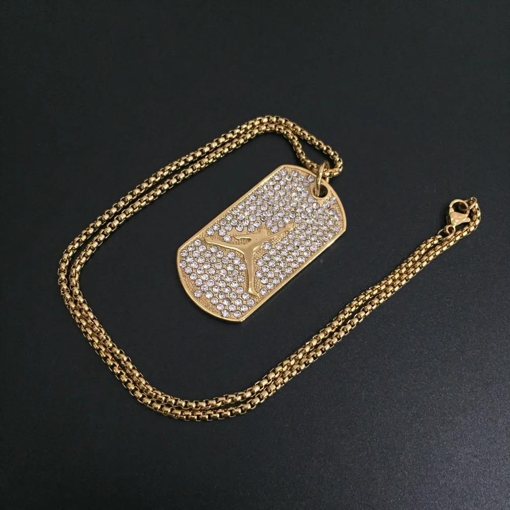 Мужское золотое ожерелье в стиле хип-хоп, ожерелье «Баскетбол», Кристальное ожерелье с кулоном из кубинского камня, ювелирные изделия для мужчин