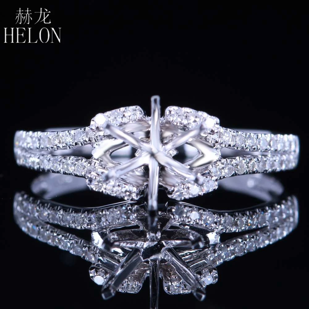 Однотонное кольцо HELON 6 мм из белого золота 14 к AU585 0 25 карат с натуральными