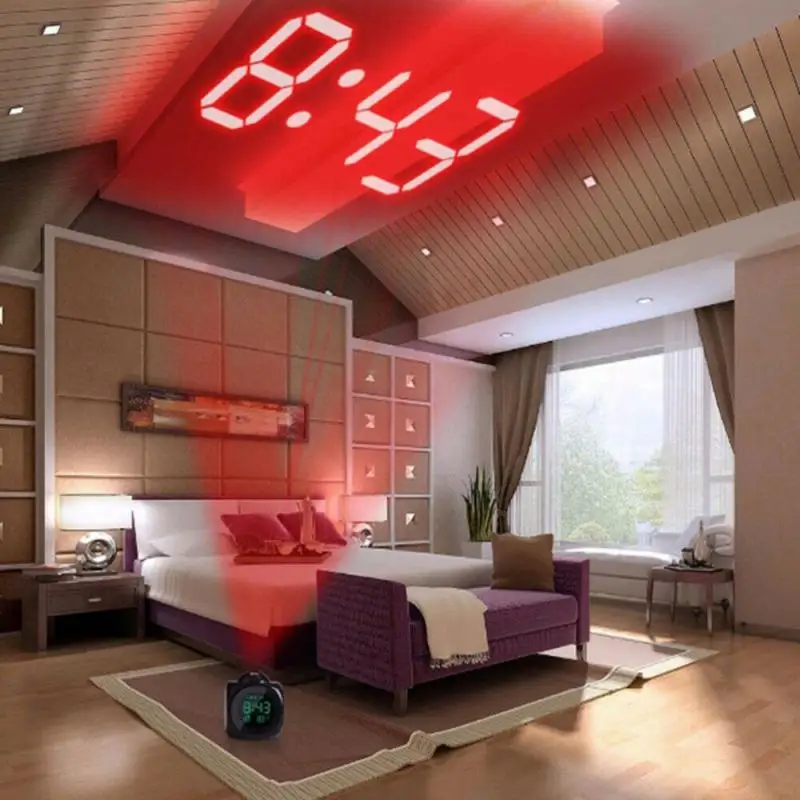 Многофункциональные проекционные часы светодиодная красочная подсветка электронный будильник голосовой отчет с термометром функция повтора