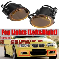 2PCS Car Front Fog Lights Fog Lamp Yellow Replacement for-BMW E46 M3 Mtech II E39 M5 2001-2006 63177894017 63177894018