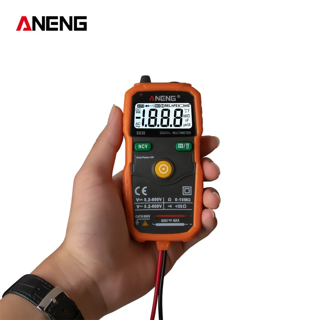 ANENG S830 умный мультиметр Измерение постоянного/переменного напряжения тестер сопротивления ЖК-дисплей портативный удобный Высокоточный мультиметр