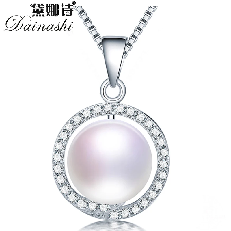 

Dainashi 100% Genuine AAAA Freshwater Pearl Pendant Gorgeous 925 Sterling Silver Zircon Pendant Necklace for Women Hot Sale