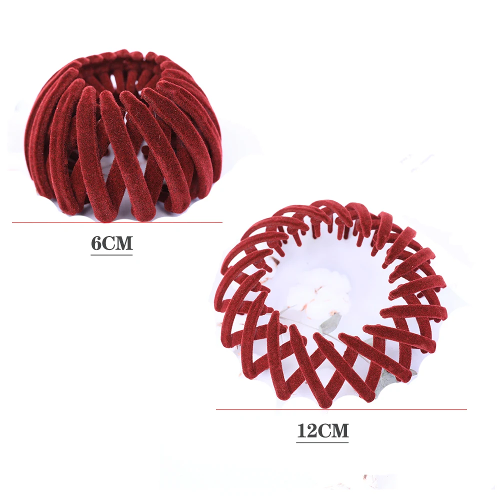 Mode Frauen Flanell Haar Klaue Schachtelhalm Schnalle Haar Clip Vogel Nest Ausbau Haar Zubehör Weibliche Pferdeschwanz Halter Stirnband – Detail 6