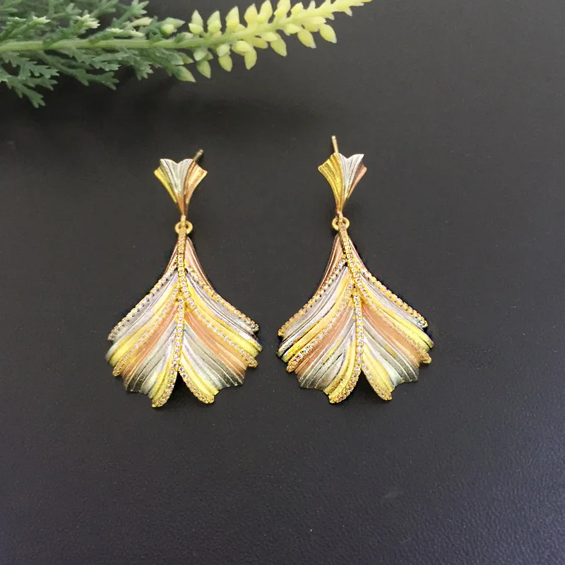 

Lanyika Jewelry Fashion Fortunate Phoenix-Tail Fern Sandblasting Full Micro inlay Micro Plated Banquet Popular Best Gift