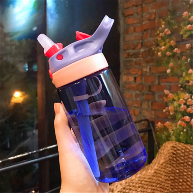 

480ml 4 Colors Baby Water Bottles Infant Newborn Cup Children Learn Feeding Straw Juice Drinking Bottle BPA Free for Kids