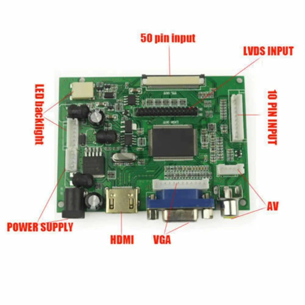 9 дюймов " TFT ЖК-дисплей модуль HDMI+ VGA+ 2AV драйвер платы для Raspberry Pi 1024*60 запасные части Аксессуары