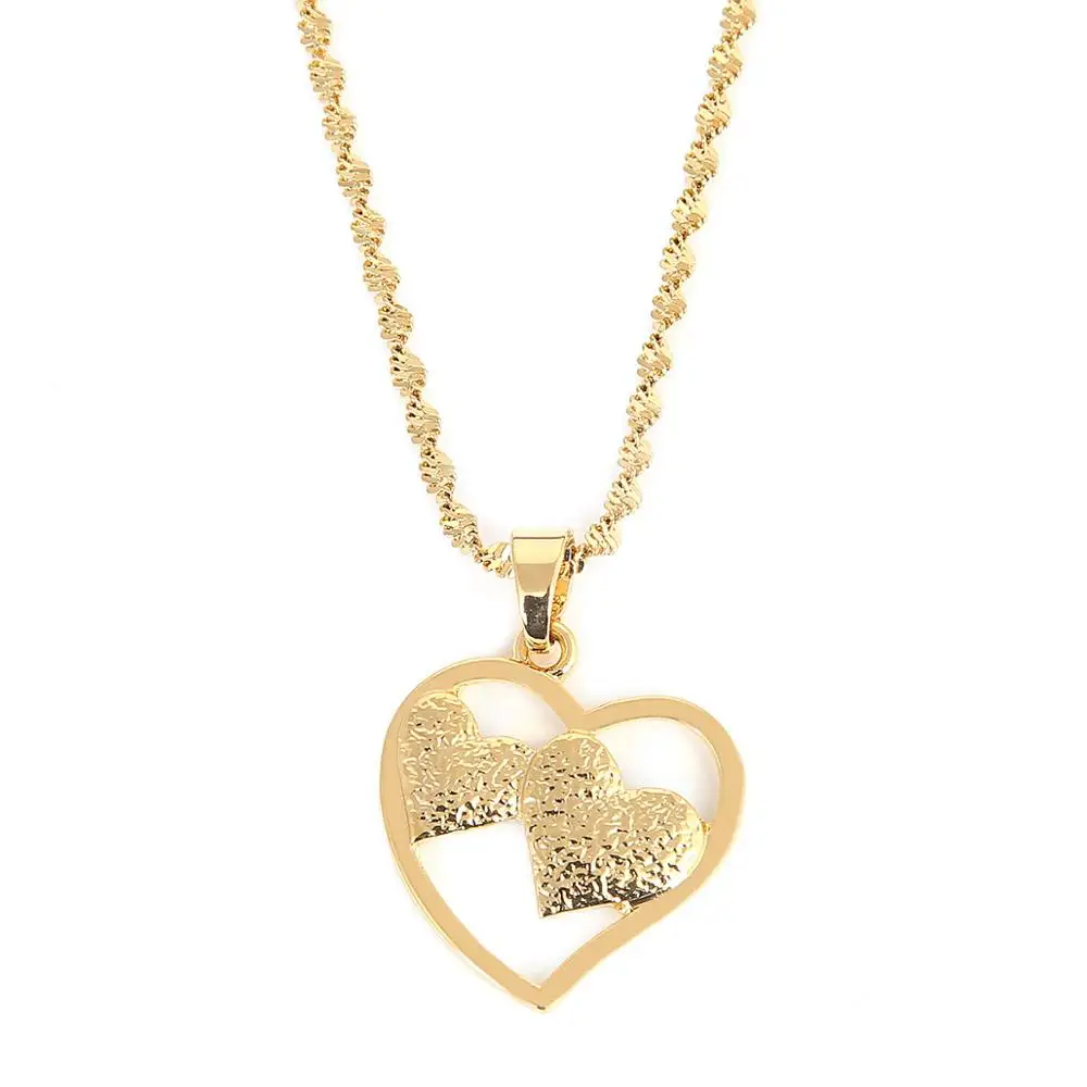 Модное ожерелье с подвеской в форме сердца золотого цвета романтичная Мода для