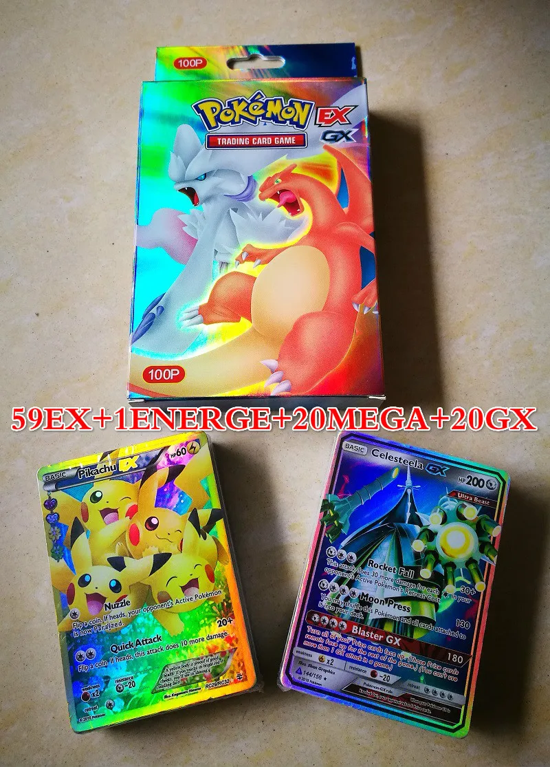 100 шт./компл. Pokemon TAKARA TOMY Trainer GX EX GA боевые игрушки хобби Хобби Коллекционные