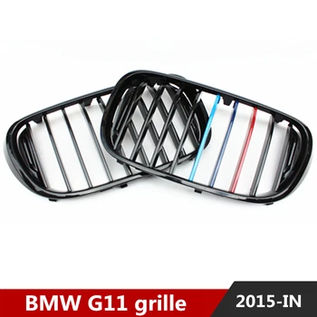 

Pair new G11 single line carbon fiber glossy/matte front grill for BMW 7 series G11 G12 730i 740i ABS M color mesh kidney grille