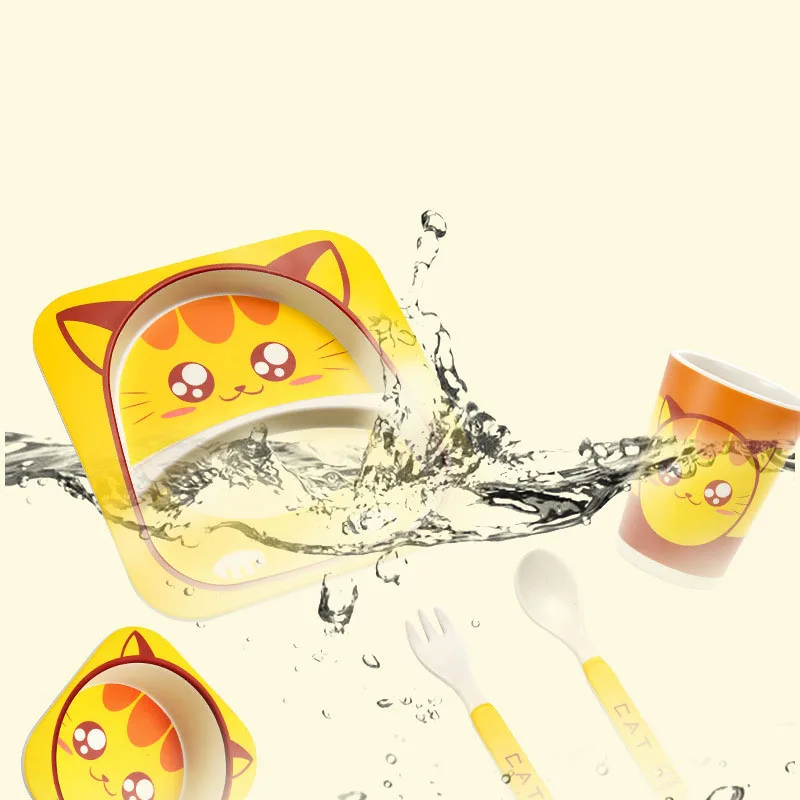 Children's Dishes For Games Food Grade Fork Cup Chicken Food Supplement Cartoon Baby Feeding Plate Tableware For Kids