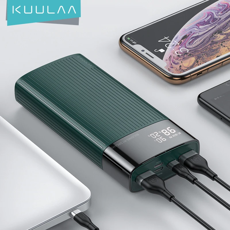 KUULAA PowerBank 20000mAh QC PD 3.0 PoverBank Fast Charging Power Bank 20000 mAh USB External Battery Charger For Xiaomi Mi 10 9
