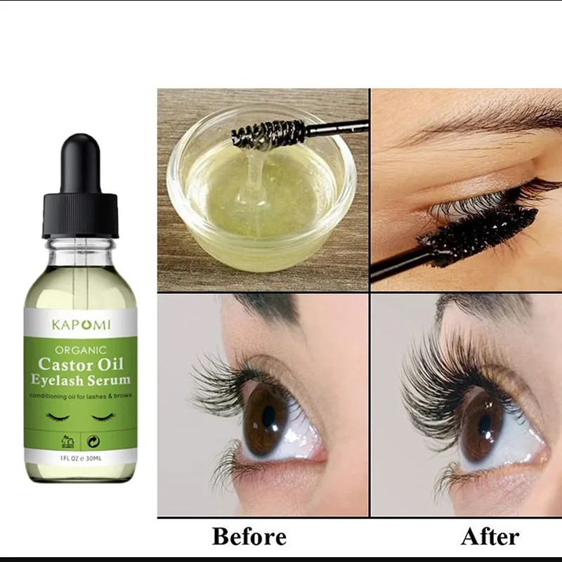 Natural Castor Oil Eyelashes Eyebrow Hair Growth Essential Oil Prevent Skin Aging Castor Organic Serum Hair Fast Growth Liquid