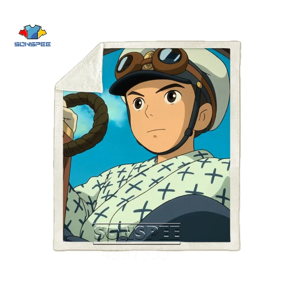 Одеяло SONSPEE THE WIND RISES Harajuku для детей и взрослых с 3d принтом, покрывало для дивана, зимнее теплое постельное белье, Классическое Одеяло с рисунком аниме