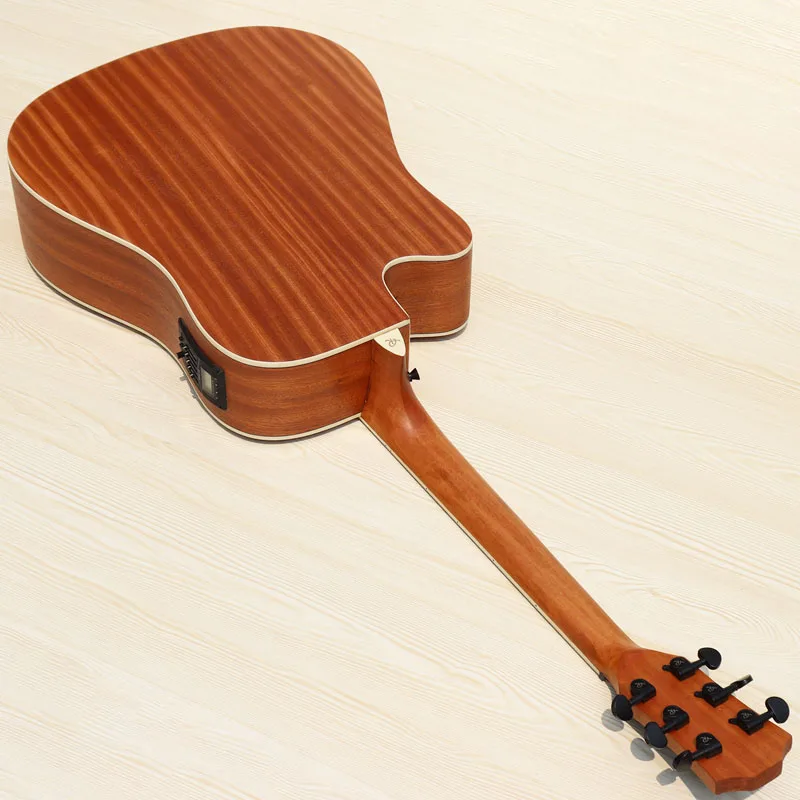 Полный sapele народная гитара с звукоснимателем