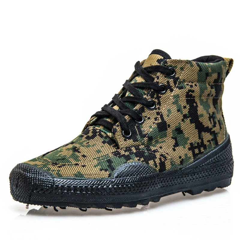 

2022 Brand Men Canvas Army Bot Camouflage Boots Tactical Boots Combat High Marine Anti-skid Breathable Rubber Bots Jungle Boots