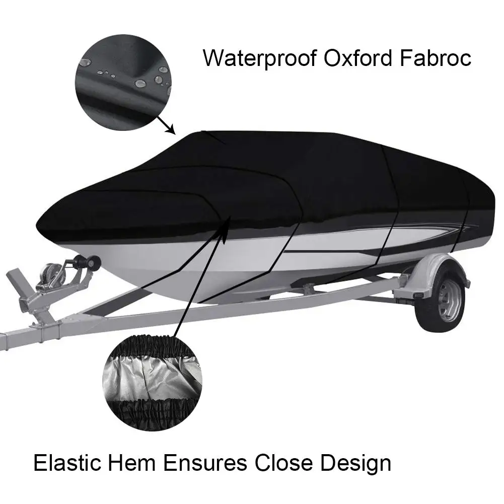 

Waterproof 210D Boat Cover Yacht Cover UV Protection Infrared V-shaped Blue Boat Covers Fishing Ski Covers