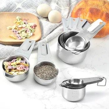 

One-piece Stainless Steel Measuring Cup Seven Sets Baking Tool Measuring Cup Set with Measuring Measuring Spoon