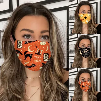 

1PC Mouth Masks Halloween Print Face Mask Washable Earloop Mask Reuseable Mouth Mask Cloth Mouth Mask Washable Mouth Cover Mouth