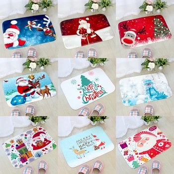 

40*60cm Christmas Doormat Non-slip Floor Mats Christmas Decorations For Home Navidad Decor Happy New Year Xmas Santa Claus 2020