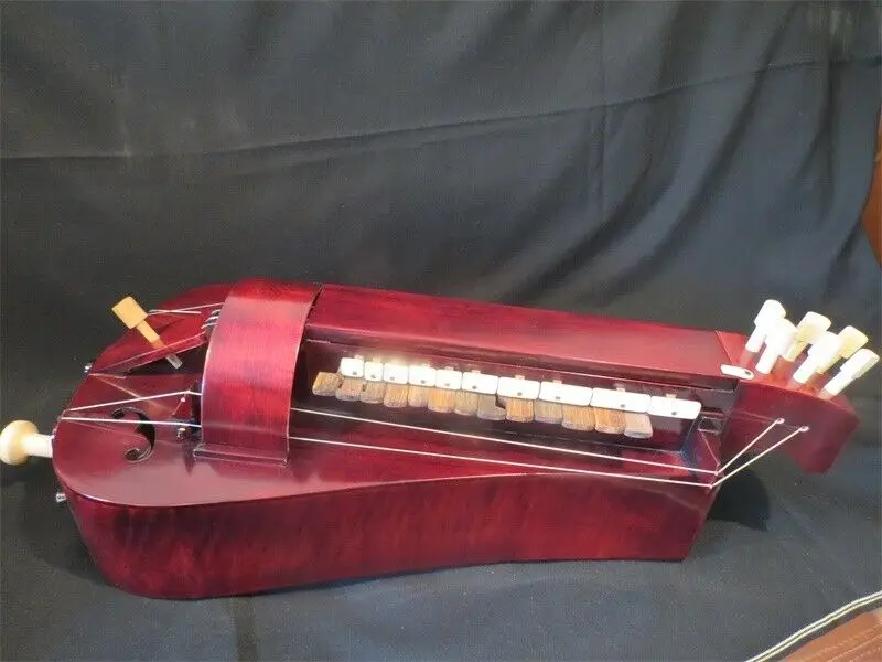 Hand Made 6 strings 24 keys Hurdy Gurdy bird s eye Maple wood