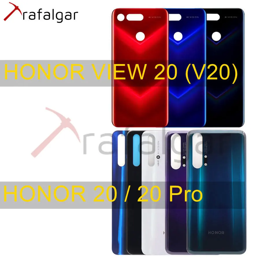 Заднее стекло для huawei Honor 20 Pro Крышка батарейного отсека задняя панель Корпус+ объектив камеры Honor V20 VIEW 20 Крышка батарейного отсека