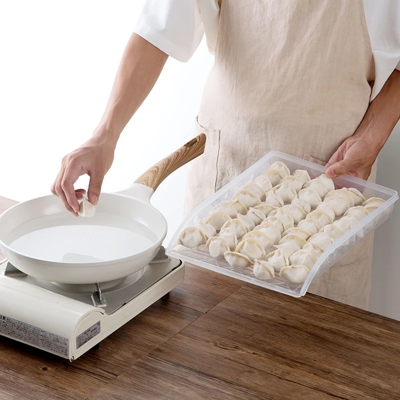 2 шт Бытовая коробка для хранения замороженных пельменей с крышкой, пластиковые контейнеры для еды, органайзер для холодильника, коробка, чехол, держатель для кухни или