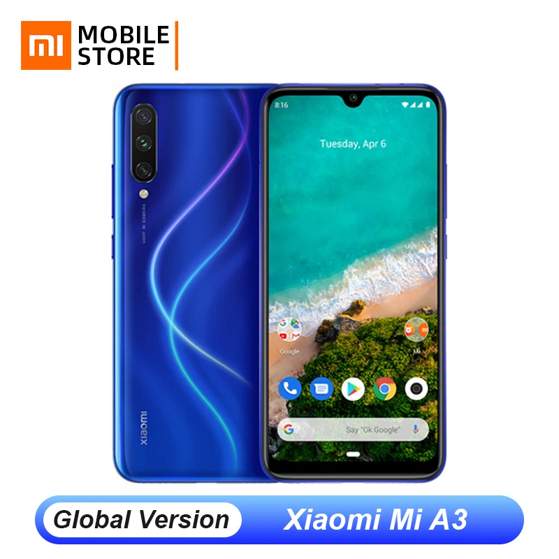 Глобальная версия Xiaomi mi A3 4 Гб 64 Смартфон Snapdragon 665 Восьмиядерный 6 088 &quotAMOLED дисплей