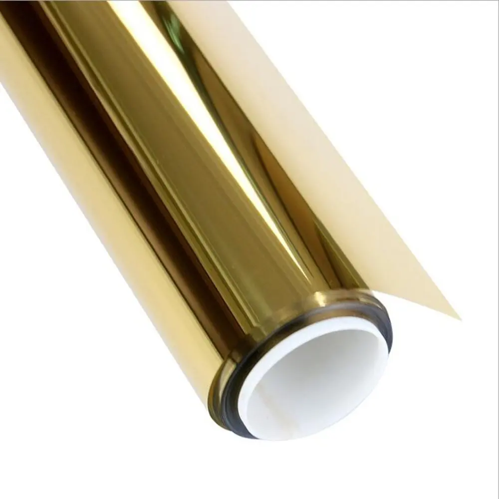 

40*200 Cm Gold High Reflective Window Film One Way Mirror Daytime Privacy Solar Tint Self Adhesive Glass Film Heat Insulation