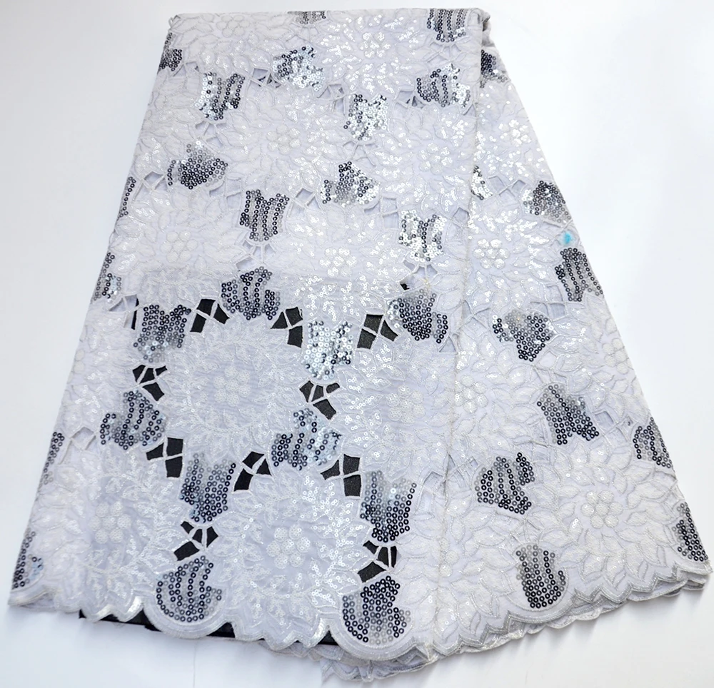 

high quality Sequins Organza Lace Fabric High Quality French Lace Fabric Embroidery African Sequins Tulle Lace Fabric 5 yards
