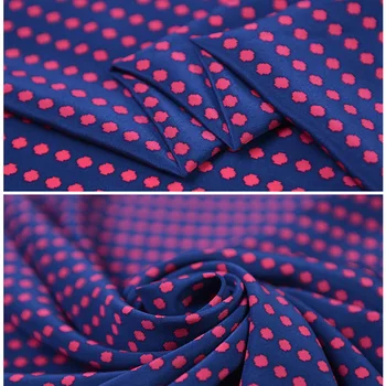 

Hepburn Style Little Red Dot 100% Mulberry Pure Silk Cloth CDC Crepe De Chine Fabric