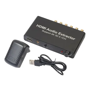

5.1CH HDMI Audio Extractor Decoder Coaxial To RCA AC3 DST To 5.1 Amplifier Analog Converter Support 4K 3D For PS4 DVD