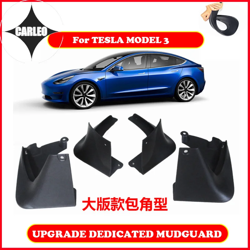 

Mudguard for Tesla Model 3 2017-2020 PVC Front&Rear Fender Protector Car Mud Flaps Splash Mudflaps Upgrade Version