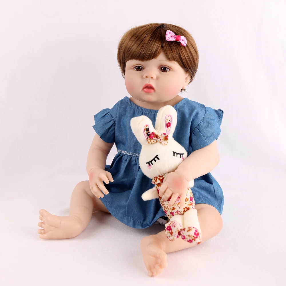 Bebe Кукла reborn silicona completo для новорожденных, для девочек куклы игрушки 22 дюймов 55 см Новорожденные силиконовые куклы подарок