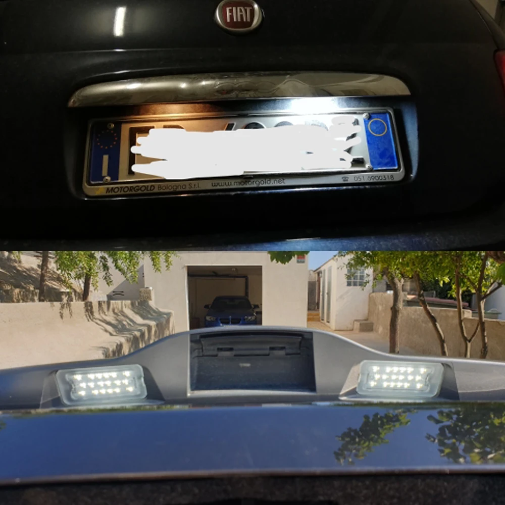 Canbus Белый светодиодный номерной знак огни для Fiat 500 500C 2009- OEM: 51800482