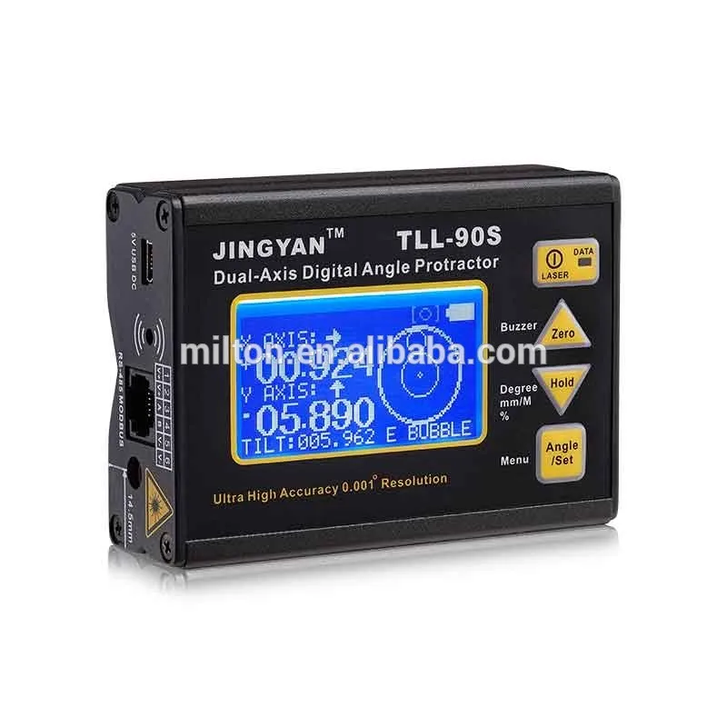 TLL-90S Super High Precision Angle Meter 0.005 Professional Dual-axis Digital Laser Level Inclinometer with LCD Display