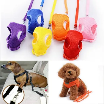 

Adjustable Pet Dog Cat Harness Lead Set Teacup Mini Puppy Chihuahua Leash Collar