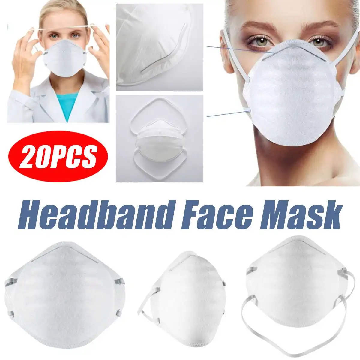 

20pcs/Set PM2.5 Multi-layers Mouth Mask 95% Filtration Anti-dust Activated carbon Anti Dust Face Mask Bacteria Proof Face masks