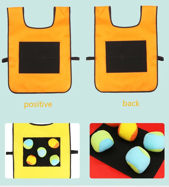 Outdoor Sport Game Props Vest Sticky Jersey Vest Game Vest Waistcoat With Sticky Ball Throwing Toys For Children Kids Sports Toy 4