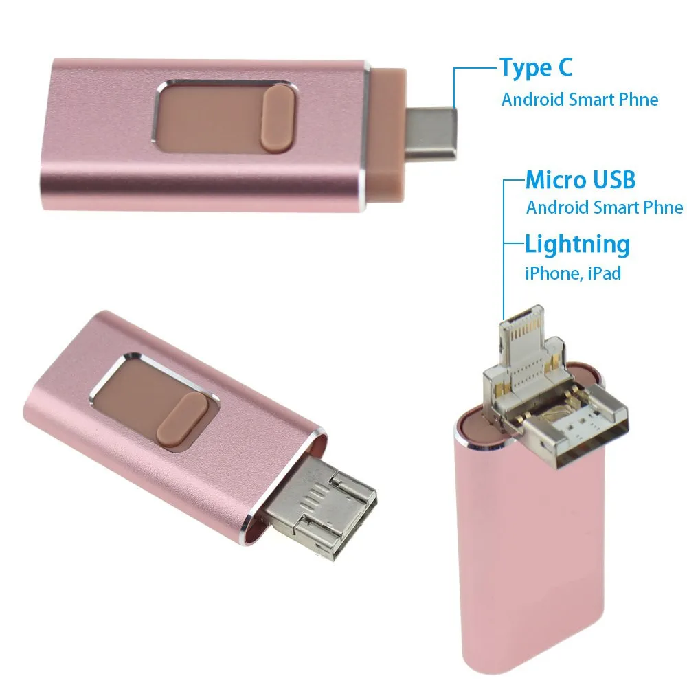 OTG USB флеш-накопитель 32 Гб 64 ГБ флеш-накопитель 128 ГБ флеш-накопитель Usb флеш-накопитель 3,0 для iPhone Android сотовый телефон Micro usb type C