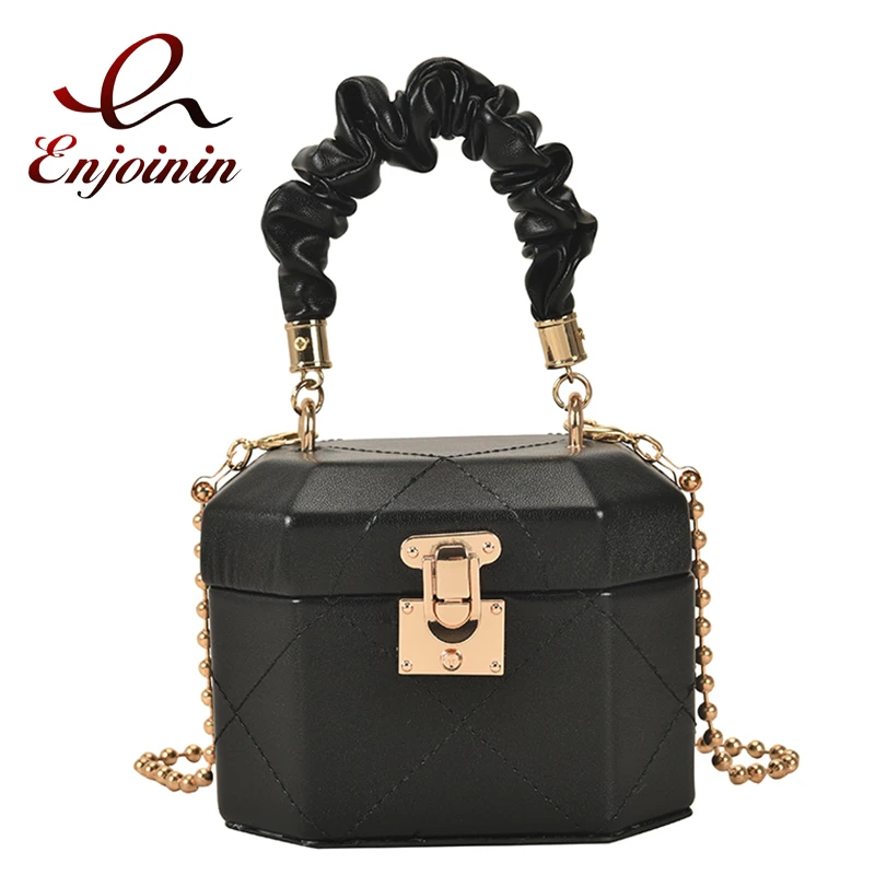 Bolsos de cuero con forma de caja para mujer, bolso de mano de fiesta, informal, para boda|Bolsos de - AliExpress