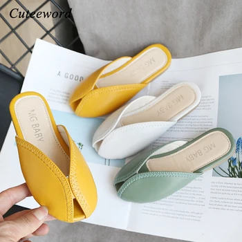 

Girls Slippers Summer 2020 New Fashion Kids Slippers Non-slip Soft Bottom Children Home Shoes Leather Little Girl Shoes Sandals