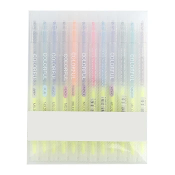 

12Pcs/Lot Double Head Mildliner Highlighters Art Marker Highlighter Pens Pastel Markers Watercolor Fluorescent Pen Drawing Doubl