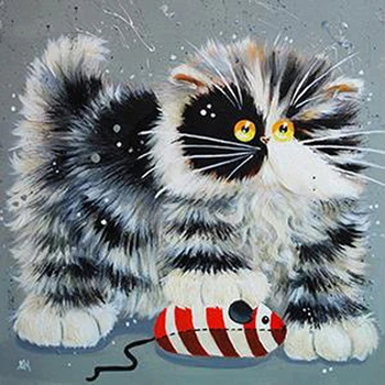 

DIY Diamond Painting cat Full Drill Round Diamond Embroidery Picture Rhinestone Diamond Mosaic Cartoon Home Decor