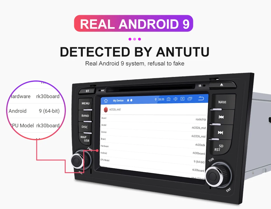 Sale Android Bluetooth Autoradio Vehicle GPS Navigation for Audi A6 DSP Auto Radio 2 Din Touch Screen Car Multimedia Player Parktroni 2