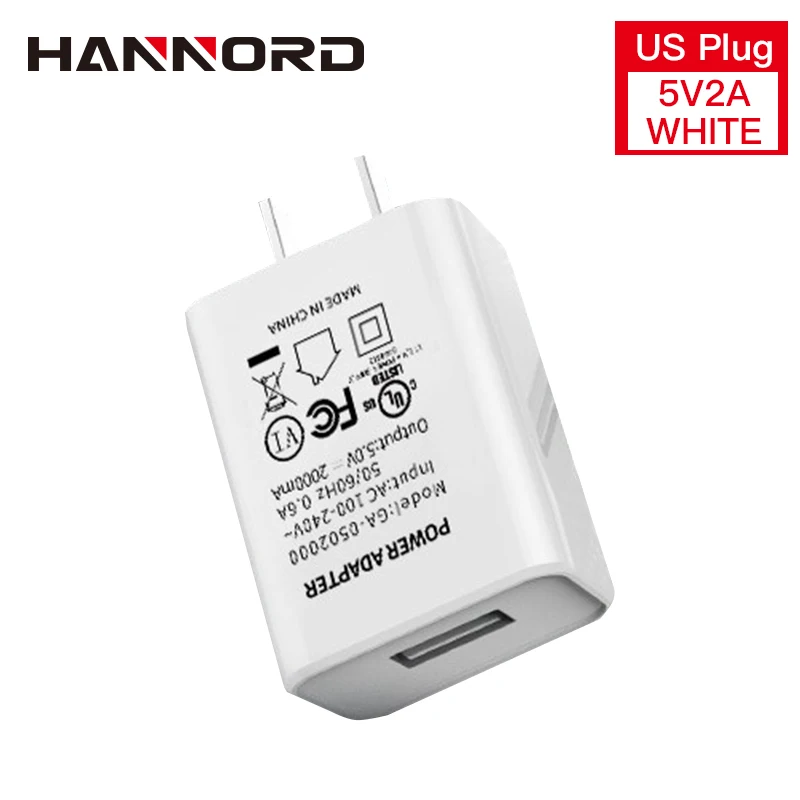 Hannord US 5V2A 5V1A USB зарядное устройство быстрое настенное зарядное устройство адаптер для samsung S9 Xiaomi Mi 8 iPhone X 8 7 iPad зарядное устройство для мобильного телефона - Тип штекера: US-White-5V2A